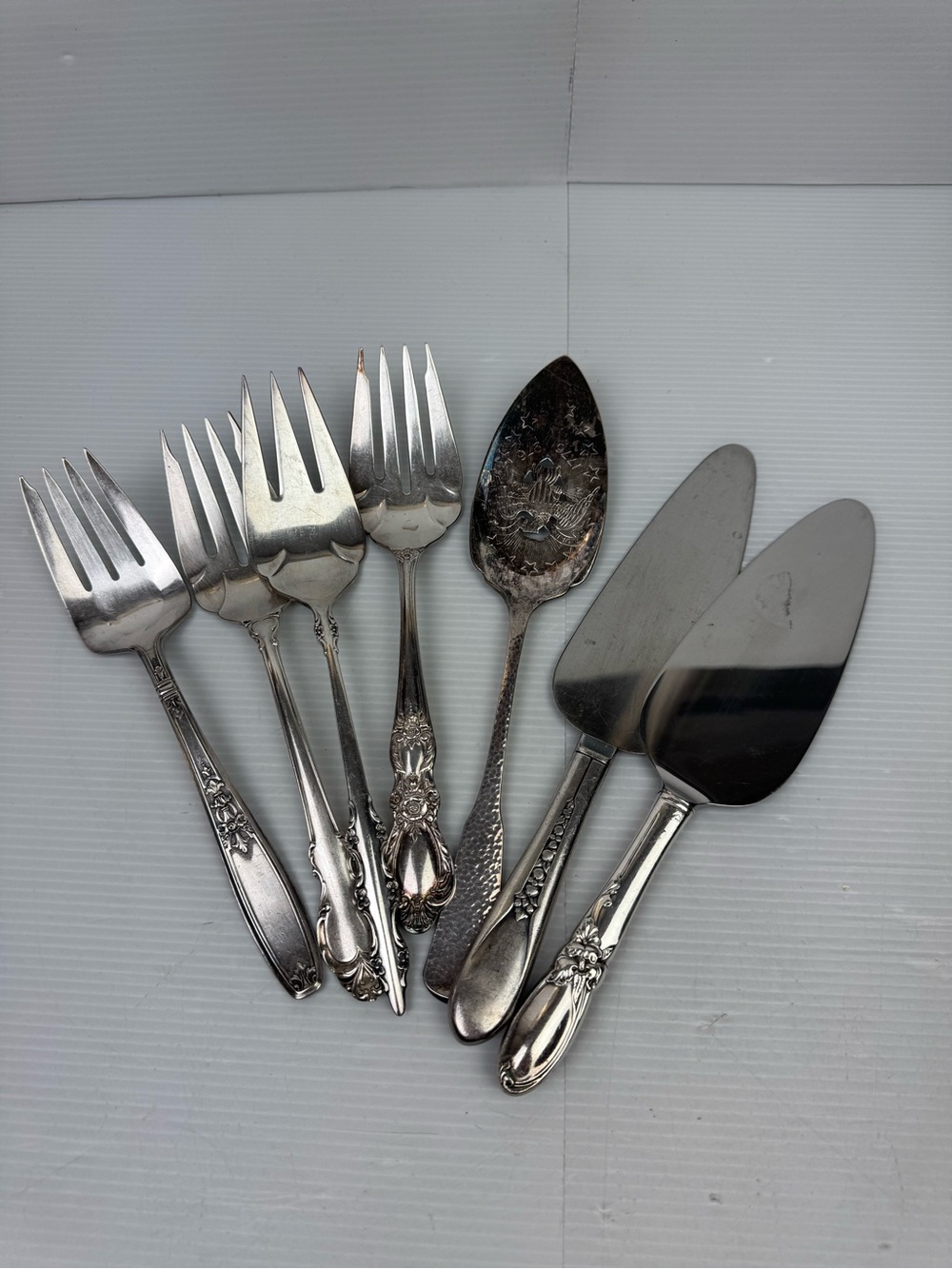 VTG Mixed Silverplate & Stainless Serving Flatware Lot Of 7 Silverware Rogers - Picture 13 of 13